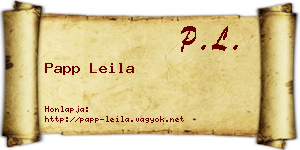 Papp Leila névjegykártya